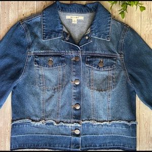 Francesca's Miami denim distressed jacket